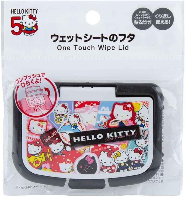 Daiso Hello Kitty Mirai One-Push Wet Sheet Lid, Multicolor - Image 1